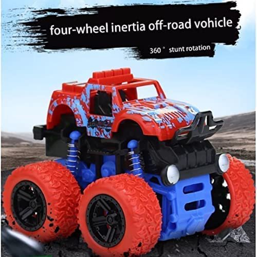 Monster Truck Toys for Kids Friction Powered Monster Truck Car Toy for Baby Push & Go Toys 4wd Monster Truck Combo Set for Boys & Girls red & Green (Pack of 2 Piece Random Color),car - Image 2