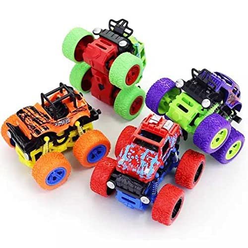 Monster Truck Toys for Kids Friction Powered Monster Truck Car Toy for Baby Push & Go Toys 4wd Monster Truck Combo Set for Boys & Girls red & Green (Pack of 2 Piece Random Color),car - Image 6