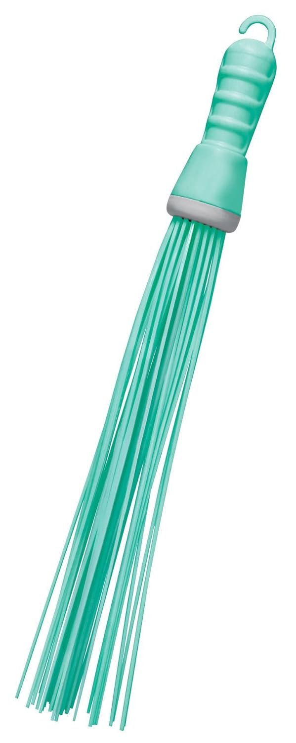 Spotzero by Milton Kharata Plastic Hard Bristle Broom (Aqual Green), hard_floor, Pack of 1,jhadu